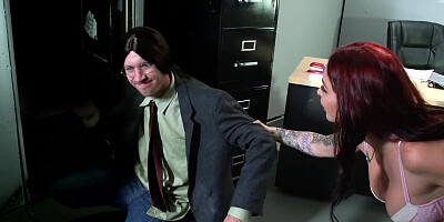 Monique Alexander rough fucked on a chair by her well hung coworker