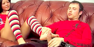 Footjob Expert Coed Medea Bends Over To Take A - Heavy Dick