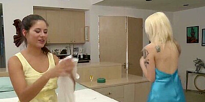 Fingered lesbian bride