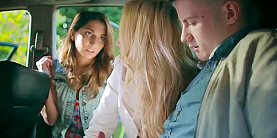 teens 18+ In The Backseat With Jimena Lago And Angel Wicky