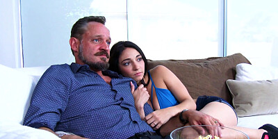 Slutty teen Cyrstal Rae fucking her friend's dad
