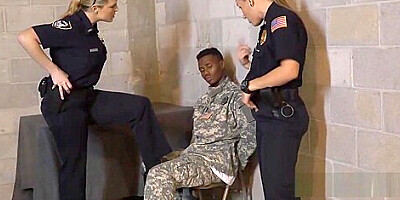 Black guy pounding naughty cops