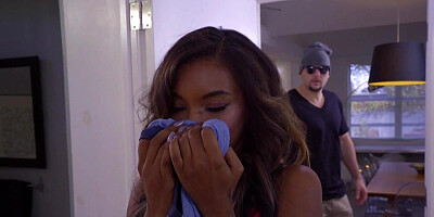 Well-hung buddy has fun with his seductive Ebony neighbor