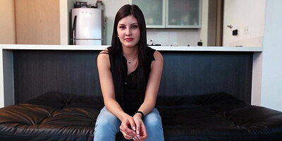 Slender cutie gets rough pussyfuck at private casting