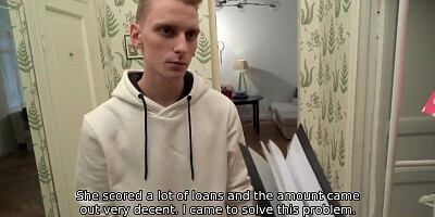 Hubby watches his lass getting fucked for her debts