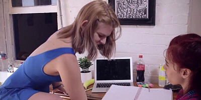 Petite chick gets pleasured orally by her girlfriend