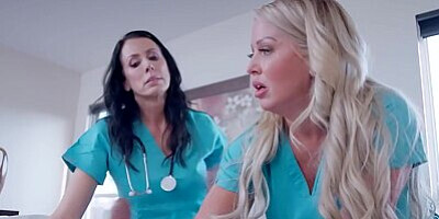 Alura Jenson tells Reagan Foxx, We could milk his prostate - he can't stay like this all day