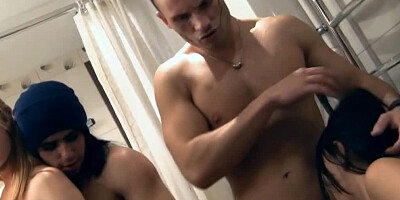 Students are having a party that gets spiced up with an orgy