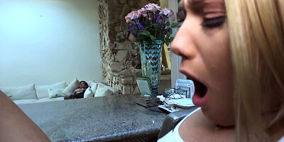 Lovely doll is really misbehaving while her dad is sleeping