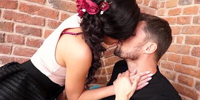 Raven-haired girl Eveline Dellai wants anal sex with Kristof Cale