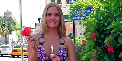 Megan Sweetz uses sex toy while playing with herself