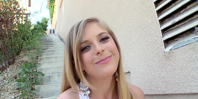 Sexy blonde got her tight ass stuffed