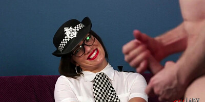 Bitchy police damsel is witnessing a boy milking off and lovin’ the sight more than ever