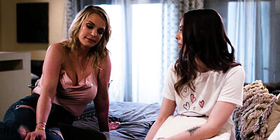 Stepmom caught her stepdaughter pleasuring herself