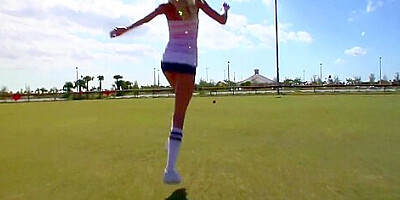 Public Flashing Gets Put To An End Once The Blonde Starts Begging For A Creampie