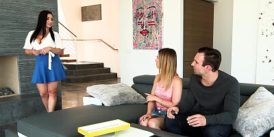 Lea Lexis joins her stepdaughter Kristen Scott & her bf for a hot threesome