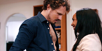 Ebony wife fucking her husbands stepbro