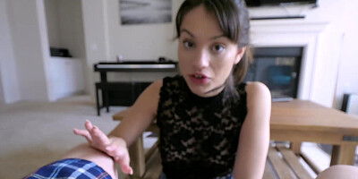 Liv Wild catches her stepbro jerking off and helps him out
