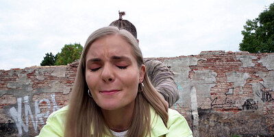POV outdoor sex with Petite Fibi Euro