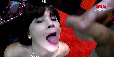 Schlong lovin’ black-haired is providing deep oral jobs to many fellows in a row, just for joy