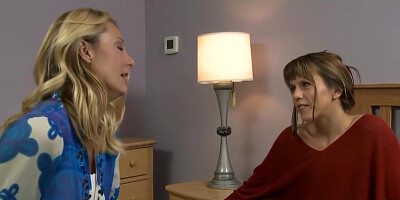Petite lesbian facesitting her milf bff