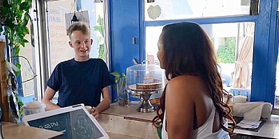 Big Titty Barista Fucks Teen 18+ Dude With Ashlyn Peaks And Jimmy Michaels