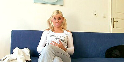 Blonde Alexa Bold bangs huge cock and makes it splash
