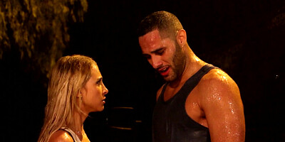 Blonde woman fell for a handsome man