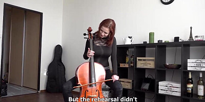Crimson haired gal with phat, innate milk cans, Nada is oftentimes having fuck-a-thon with her music instructor