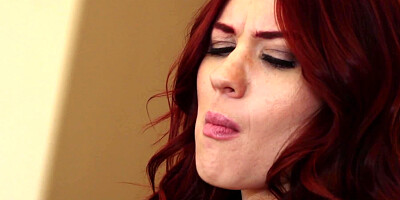 A redhead that likes large dicks is fucked by a horny black dude