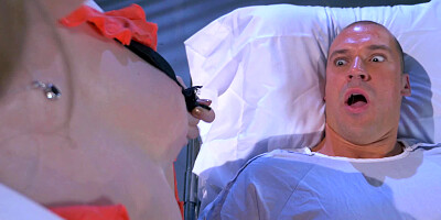 A blonde that has nice big tits is fucked by her patient