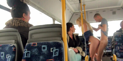 Petite blonde babe Lindsey Olsen gets rammed in public bus