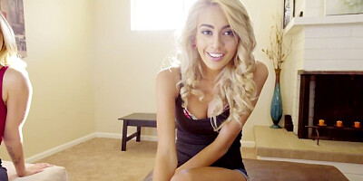 Lesbian seduction unleashed during hot yoga session