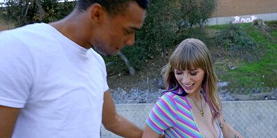Little Angel Youngs with big natural tits rides hard cock