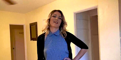 Roxxy Renay suck & fuck the hunky landlord for a free stay