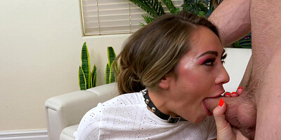 Mackenzie licks Dannys cock from balls to tip