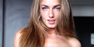 German newcomer showing her massive tits