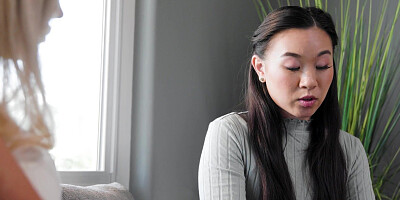 Korean babysitter lesbian with MILF wife