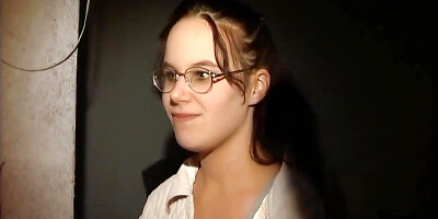 Cute Brunette Blows a Hot Cock on the Toilet