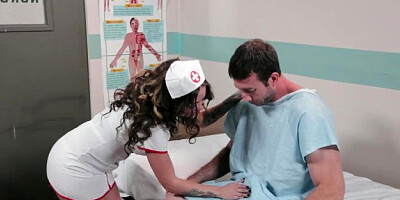 Nurse at a sperm donor clinic helps her patient reach orgasm