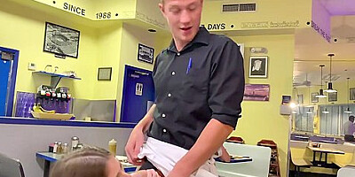 Sucks A Big Dick In Restaurant - Anya Olsen