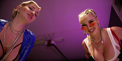 Skye Blue and Kendra Sunderland are sucking Van Wylde's cock