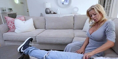 Nasty blondie mother is anxiously romping her wonderful step - sonny, every once in a while