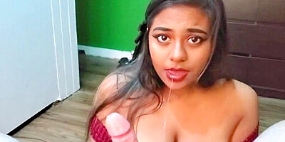 RAI IS BACK -Busty Indian teen 18+ gives sloppy deepthroat