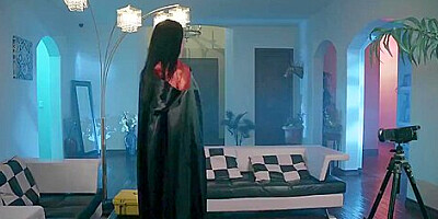 Emily Grey, Rachel Starr And Markus Dupree In Goth Goddess In Latex Boots And Stockings Spreads Legs Wide Open For A Fuck