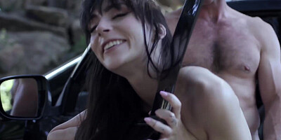 Teen have sex inside and outside the car