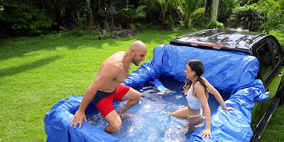 Asian chick Lulu Chu blows JMac and gets fucked from behind