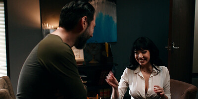 Persuasive stepmom visits the office