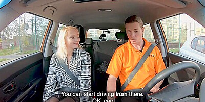 Teen in stockings enjoys public outdoor car sex by tutor