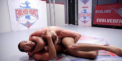 Big-Titted Bella Rossi Mingled Grappling vs Mickey Mod going Multiracial